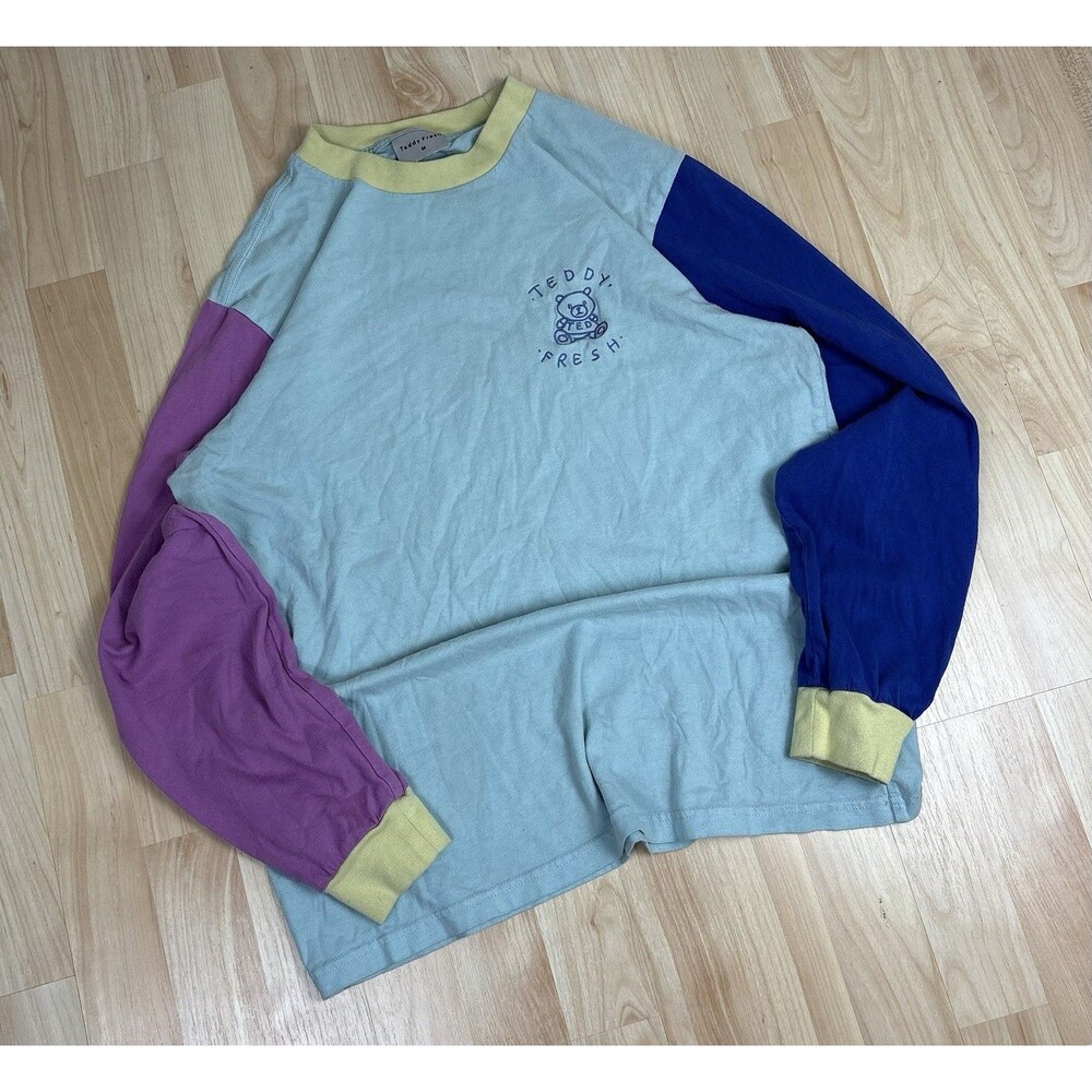 Men’s Teddy Fresh Color block T-Shirt / Long Sleeve / Size Medium